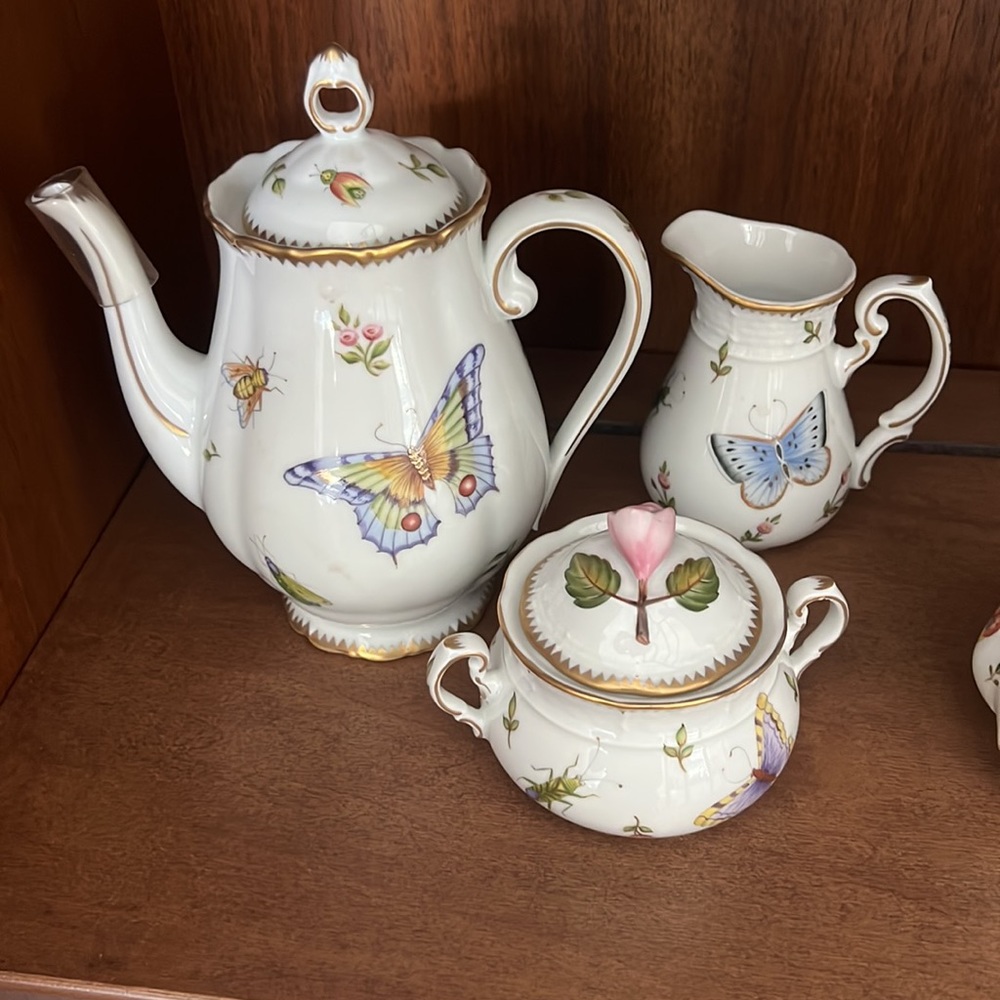 - Vintage butterfly tea set! Missing one tea cup but three available! cup …